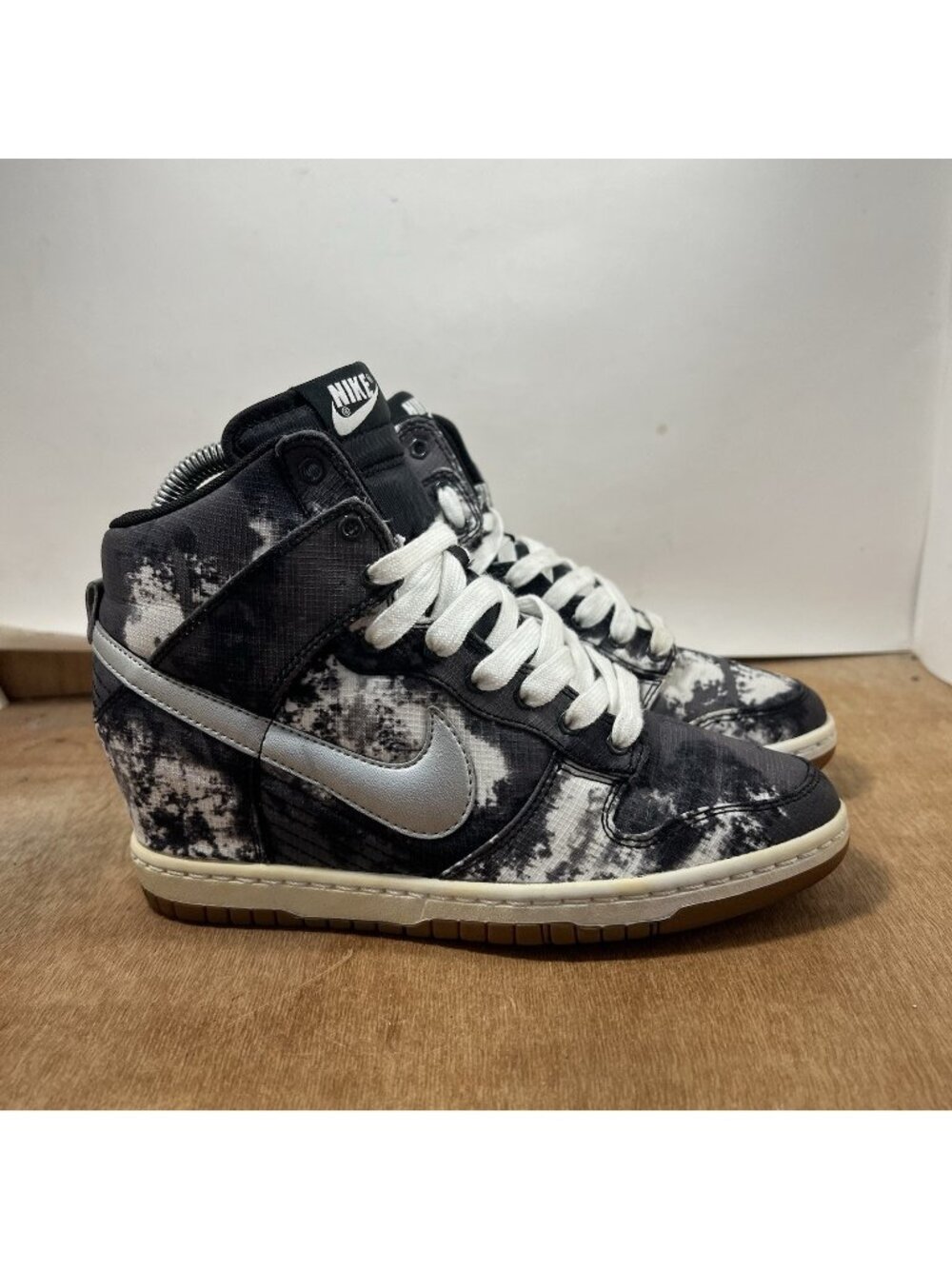 Nike Dunk Sky Hi Hidden Wedge Black Tie Dye - Women Size 7